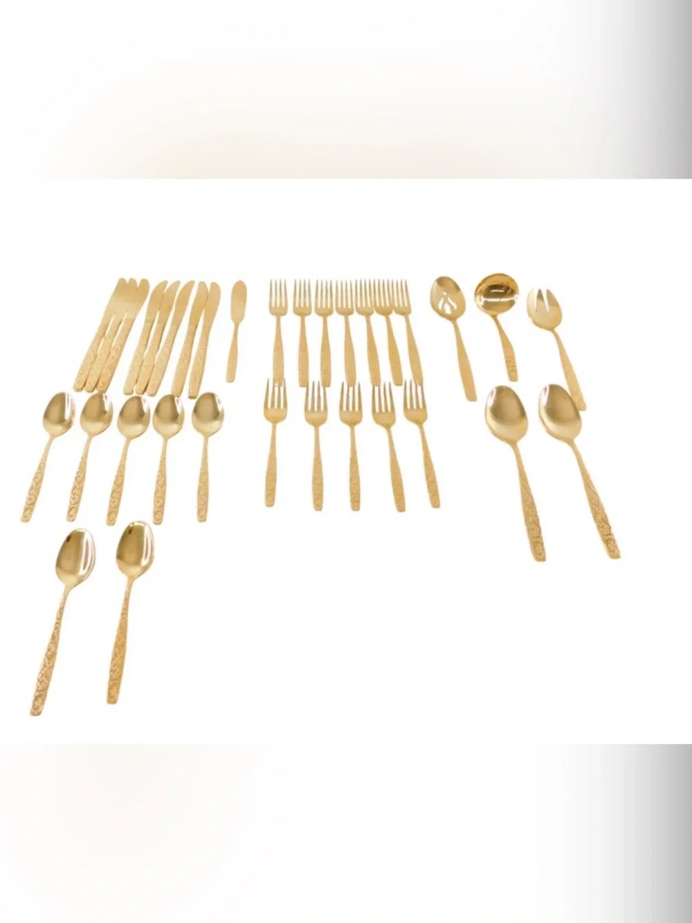 Americana Golden Heritage Gold Tone Dinnerware Flatware Set elegant home dining